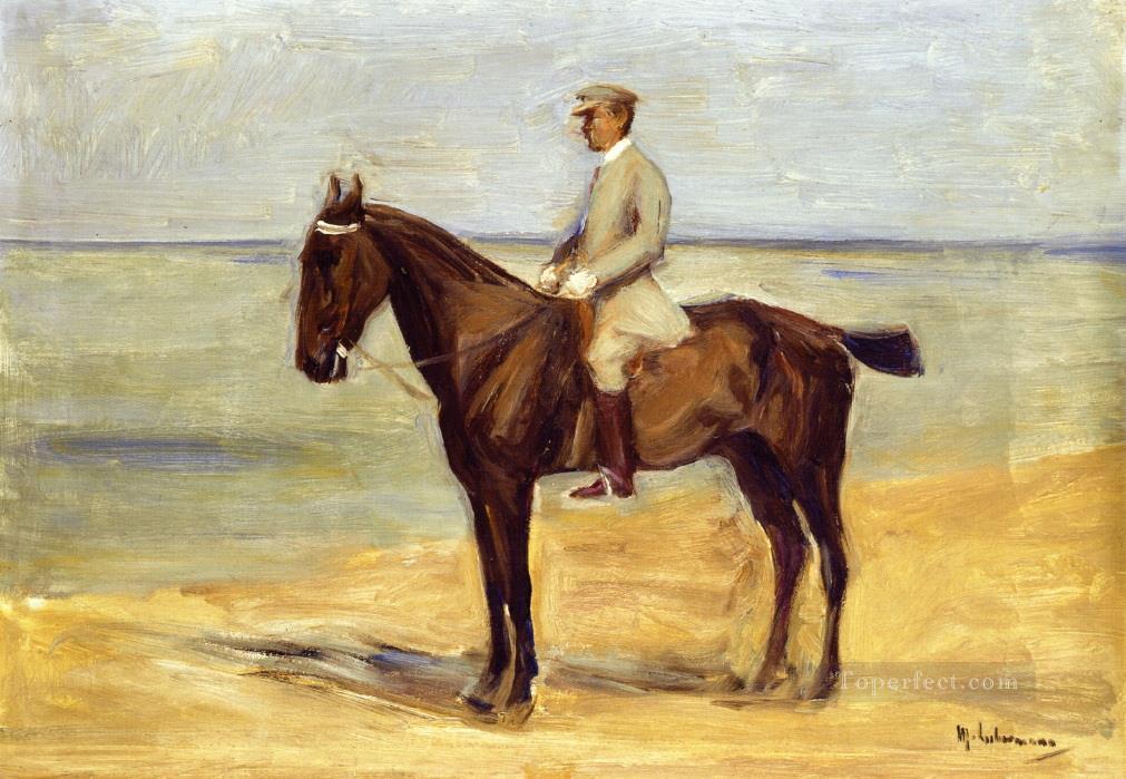 Jinete en la playa mirando hacia la izquierda 1911 Max Liebermann Impresionismo alemán Pintura al óleo